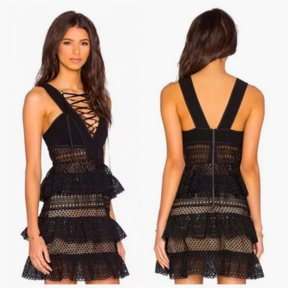 Beauty Self Portrait Black Lace Mini dress